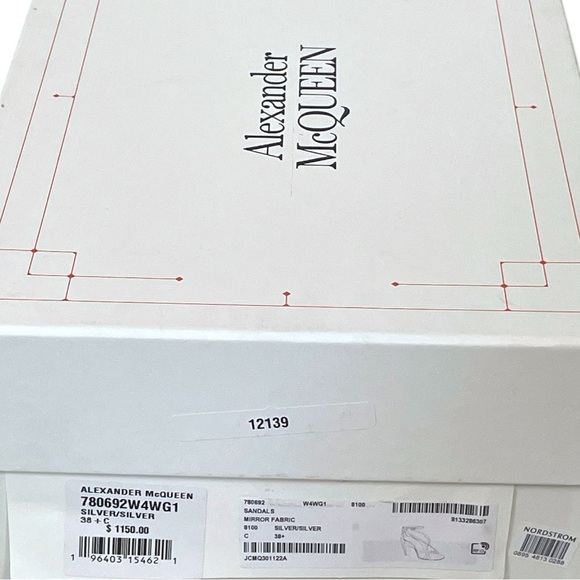 Alexander McQueen Shimmering Silver Strappy Heels 
Size 8.5 (US) or 38.5 (EU) - Picture 5 of 5